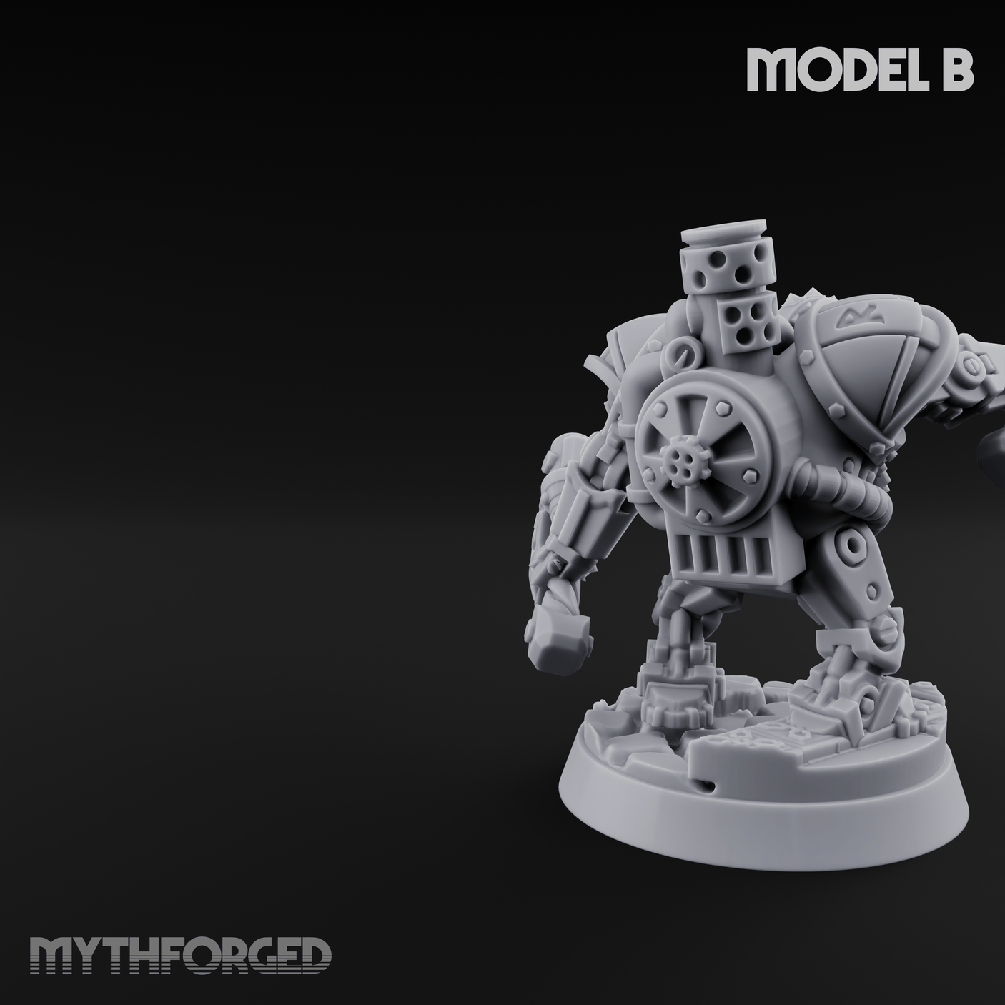 Shell Plated Striding Mech Dwarf Warriors B Miniature for Dungeons and Dragons, Pathfinder or other TTRPGs