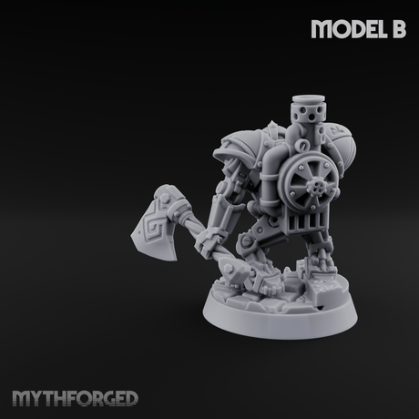 Shell Plated Striding Mech Dwarf Warriors B Miniature for Dungeons and Dragons, Pathfinder or other TTRPGs