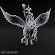 Axe Aloft Griffin Riding Human Emperor on Griffin Miniature for Dungeons and Dragons, Pathfinder or other TTRPGs