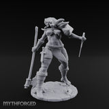 Axe And Dagger Human Warrior Miniature for Dungeons and Dragons, Pathfinder or other TTRPGs