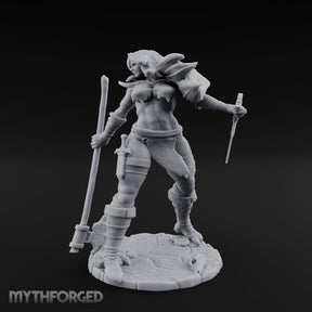 Axe And Dagger Human Warrior Miniature for Dungeons and Dragons, Pathfinder or other TTRPGs