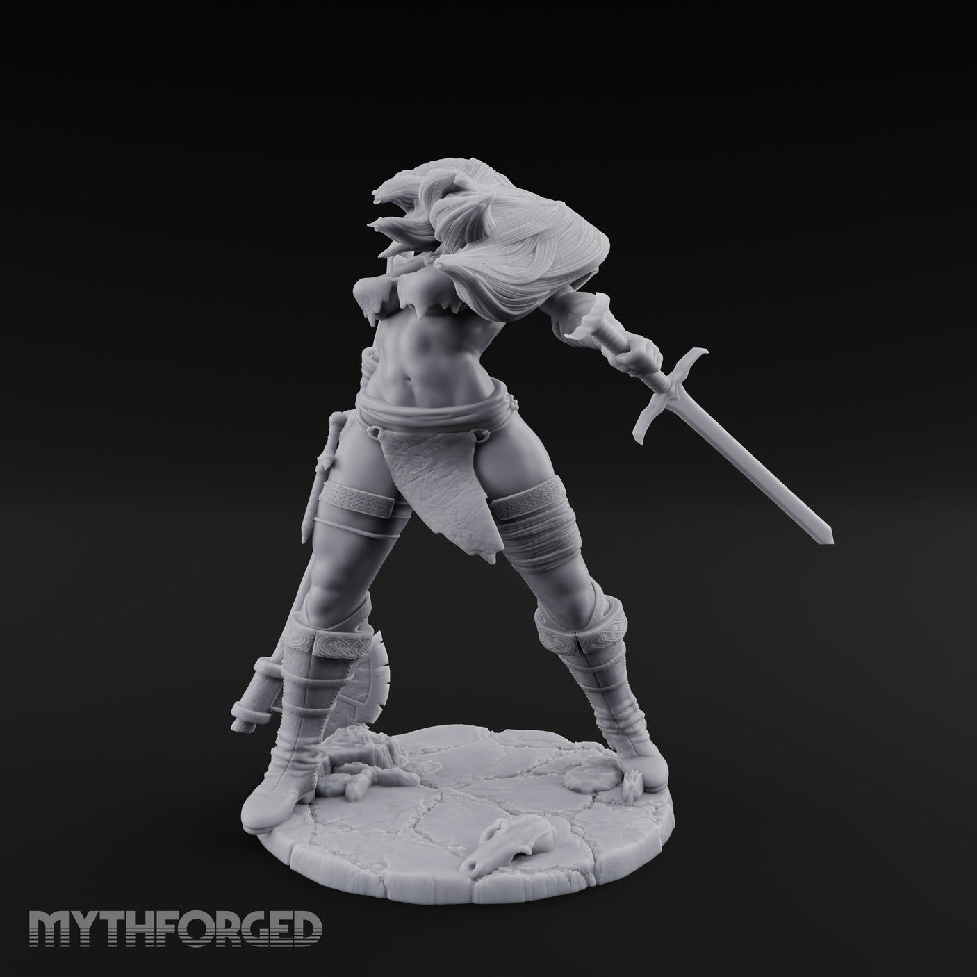 Axe And Dagger Human Warrior Miniature for Dungeons and Dragons, Pathfinder or other TTRPGs