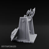 Axe-Crowned Shield-Leaned Tribal Weapon Rack gallery 7
