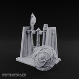 Axe-Crowned Shield-Leaned Tribal Weapon Rack gallery 9