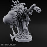Axe Dangling Cauldron Hoisting Deep One Miniature for Dungeons and Dragons, Pathfinder or other TTRPGs