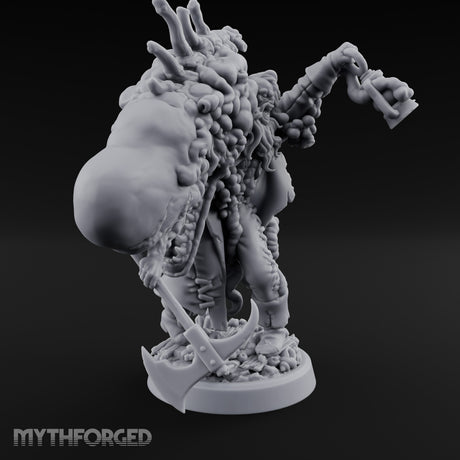 Axe Dangling Cauldron Hoisting Deep One Miniature for Dungeons and Dragons, Pathfinder or other TTRPGs
