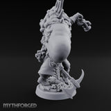Axe Dangling Cauldron Hoisting Deep One Miniature for Dungeons and Dragons, Pathfinder or other TTRPGs