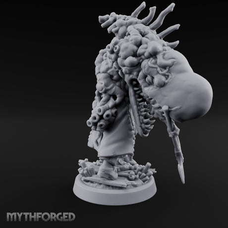 Axe Dangling Cauldron Hoisting Deep One Miniature for Dungeons and Dragons, Pathfinder or other TTRPGs