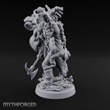 Axe Dangling Cauldron Hoisting Deep One Miniature for Dungeons and Dragons, Pathfinder or other TTRPGs