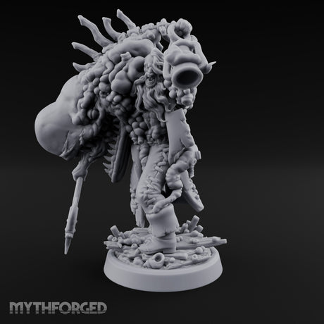 Axe Dangling Cauldron Hoisting Deep One Miniature for Dungeons and Dragons, Pathfinder or other TTRPGs