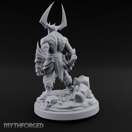 Axe Dragging Demon Warrior Miniature for Dungeons and Dragons, Pathfinder or other TTRPGs