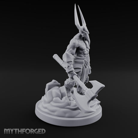 Axe Dragging Demon Warrior Miniature for Dungeons and Dragons, Pathfinder or other TTRPGs