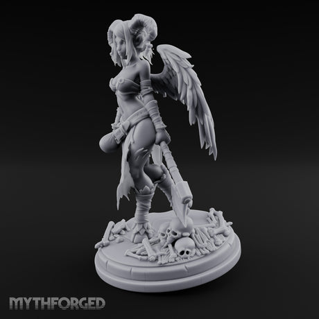 Axe Dragging Sack Clutching Demon Warrior Miniature for Dungeons and Dragons, Pathfinder or other TTRPGs