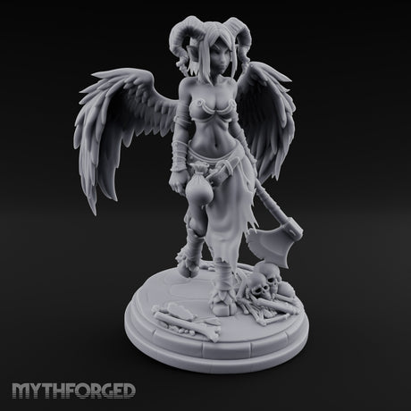 Axe Dragging Sack Clutching Demon Warrior Miniature for Dungeons and Dragons, Pathfinder or other TTRPGs