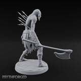 Axe Dragging Snarling Ghoul Marauder Miniature for Dungeons and Dragons, Pathfinder or other TTRPGs
