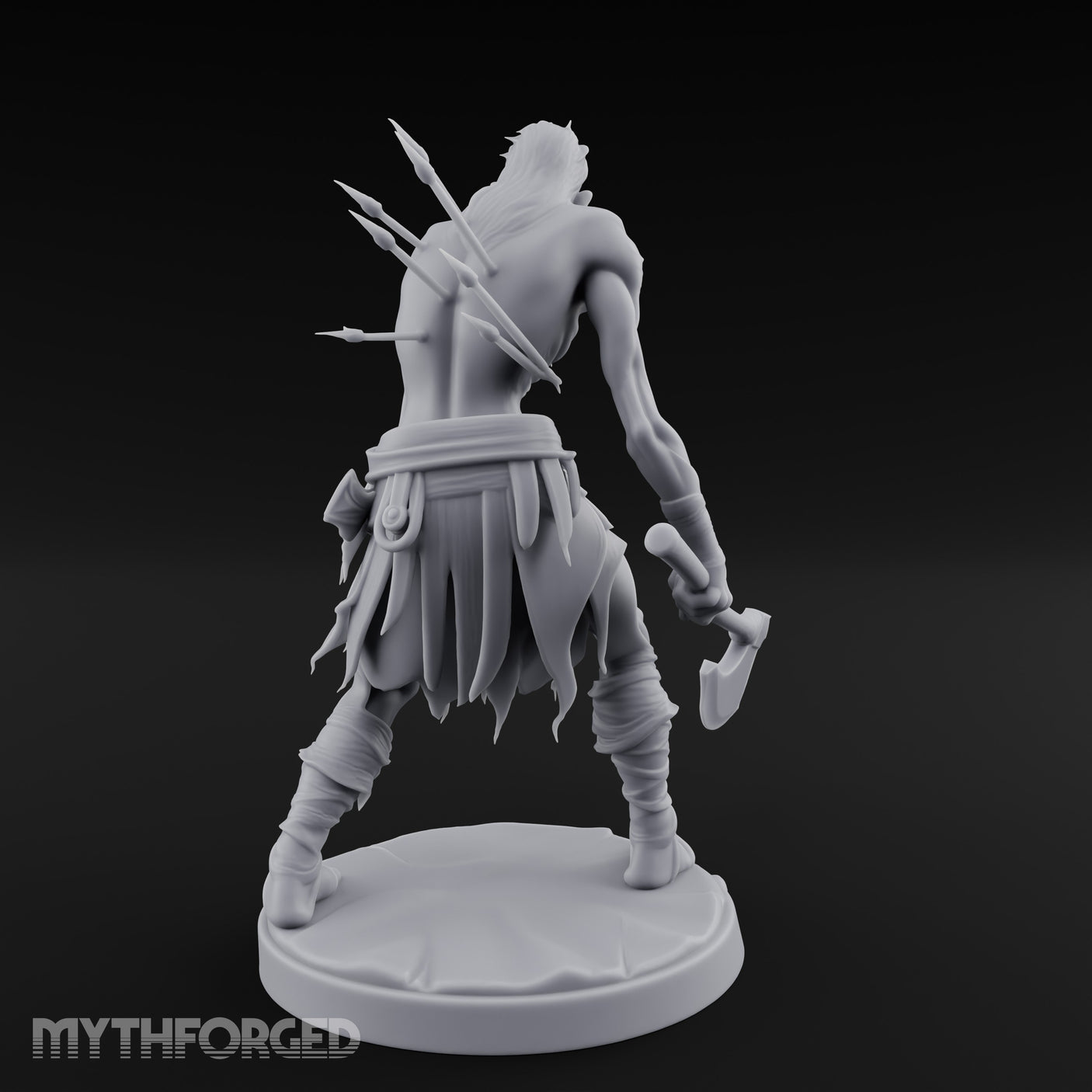 Axe Dragging Snarling Ghoul Marauder Miniature for Dungeons and Dragons, Pathfinder or other TTRPGs