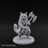 Axe Gripping Tabaxi Barbarian Miniature for Dungeons and Dragons, Pathfinder or other TTRPGs