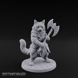 Axe Gripping Tabaxi Barbarian Miniature for Dungeons and Dragons, Pathfinder or other TTRPGs