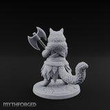 Axe Gripping Tabaxi Barbarian Miniature for Dungeons and Dragons, Pathfinder or other TTRPGs