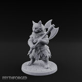 Axe Gripping Tabaxi Barbarian Miniature for Dungeons and Dragons, Pathfinder or other TTRPGs
