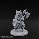 Axe Gripping Tabaxi Barbarian Miniature for Dungeons and Dragons, Pathfinder or other TTRPGs