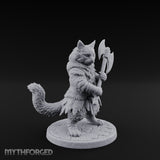 Axe Gripping Tabaxi Barbarian Miniature for Dungeons and Dragons, Pathfinder or other TTRPGs