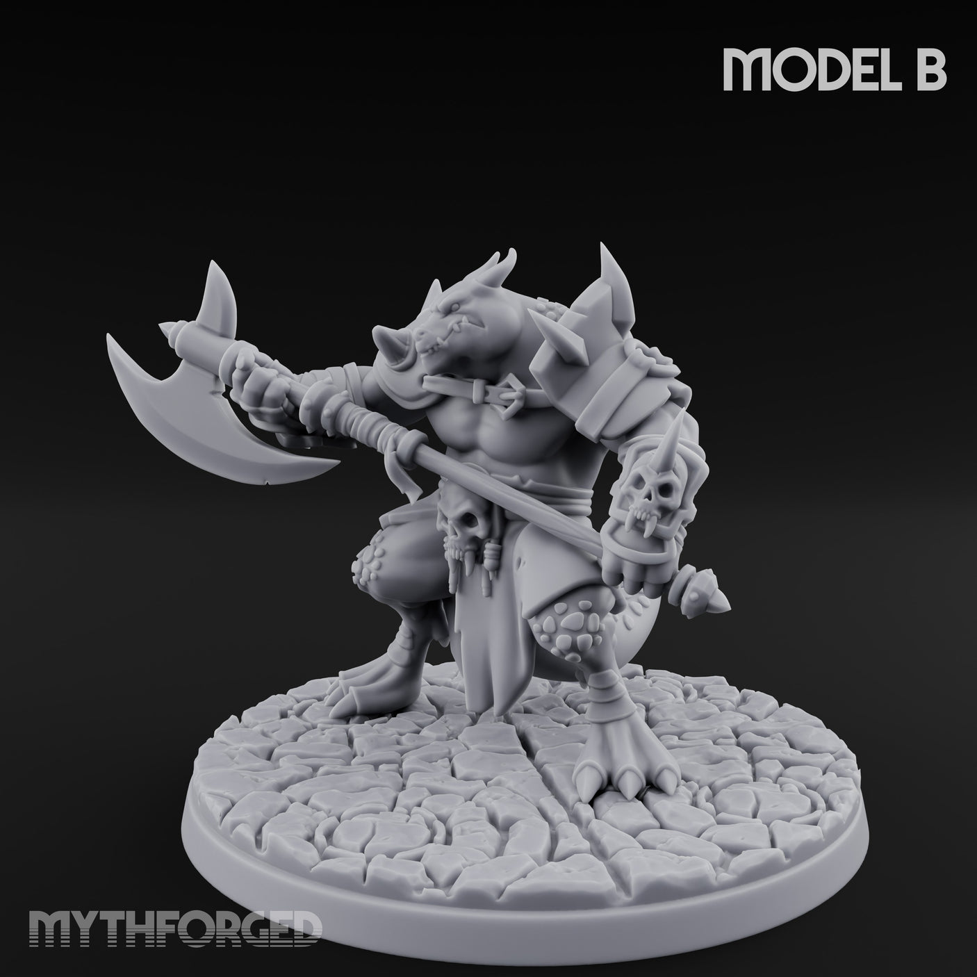 Axe Hauling Kobold Brute B Miniature for Dungeons and Dragons, Pathfinder or other TTRPGs