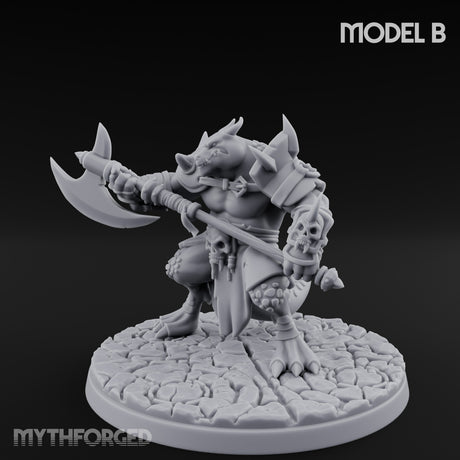 Axe Hauling Kobold Brute B Miniature for Dungeons and Dragons, Pathfinder or other TTRPGs