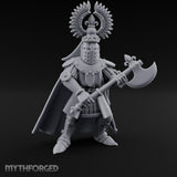 Axe Held Across Human Duke Miniature for Dungeons and Dragons, Pathfinder or other TTRPGs