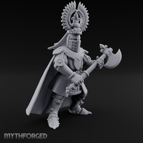 Axe Held Across Human Duke Miniature for Dungeons and Dragons, Pathfinder or other TTRPGs