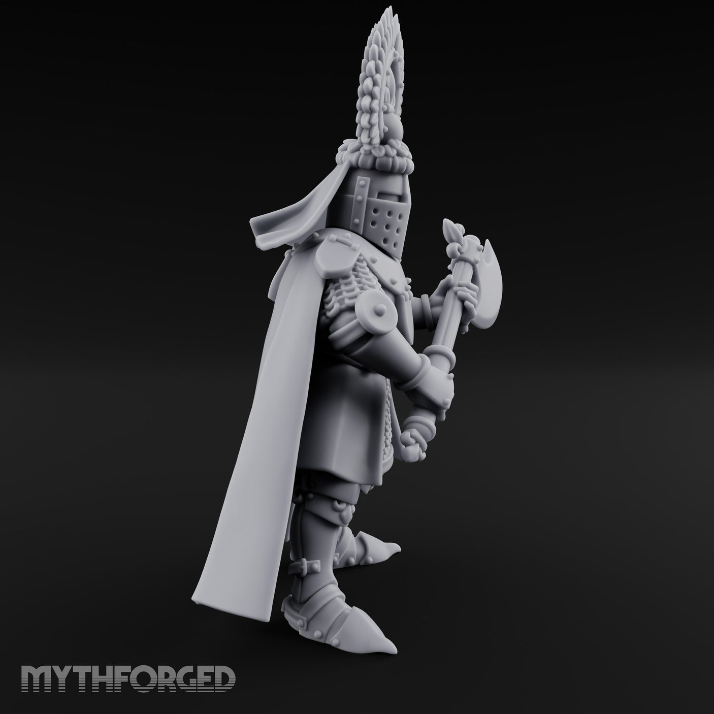 Axe Held Across Human Duke Miniature for Dungeons and Dragons, Pathfinder or other TTRPGs