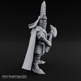 Axe Held Across Human Duke Miniature for Dungeons and Dragons, Pathfinder or other TTRPGs