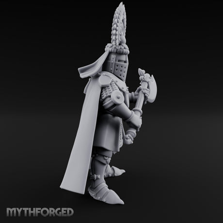 Axe Held Across Human Duke Miniature for Dungeons and Dragons, Pathfinder or other TTRPGs