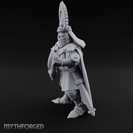 Axe Held Across Human Duke Miniature for Dungeons and Dragons, Pathfinder or other TTRPGs