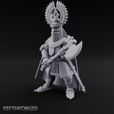 Axe Held Across Human Duke Miniature for Dungeons and Dragons, Pathfinder or other TTRPGs