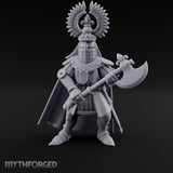 Axe Held Across Human Duke Miniature for Dungeons and Dragons, Pathfinder or other TTRPGs