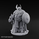 Axe Lowered Shield Bearing Dwarf Warlord Miniature for Dungeons and Dragons, Pathfinder or other TTRPGs