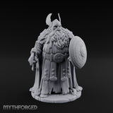 Axe Lowered Shield Bearing Dwarf Warlord Miniature for Dungeons and Dragons, Pathfinder or other TTRPGs