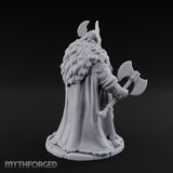 Axe Lowered Shield Bearing Dwarf Warlord Miniature for Dungeons and Dragons, Pathfinder or other TTRPGs
