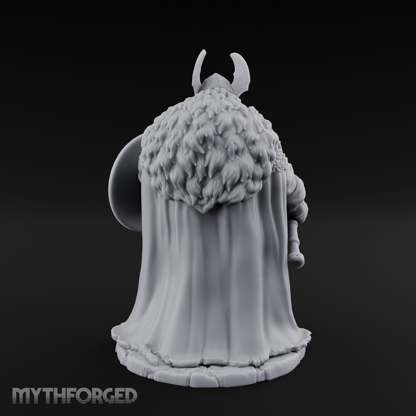 Axe Lowered Shield Bearing Dwarf Warlord Miniature for Dungeons and Dragons, Pathfinder or other TTRPGs