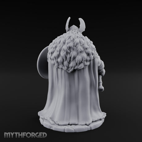 Axe Lowered Shield Bearing Dwarf Warlord Miniature for Dungeons and Dragons, Pathfinder or other TTRPGs