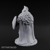 Axe Lowered Shield Bearing Dwarf Warlord Miniature for Dungeons and Dragons, Pathfinder or other TTRPGs