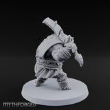 Axe Overhead Swinging Ursine Barbarian Miniature for Dungeons and Dragons, Pathfinder or other TTRPGs