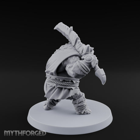 Axe Overhead Swinging Ursine Barbarian Miniature for Dungeons and Dragons, Pathfinder or other TTRPGs