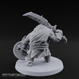 Axe Overhead Swinging Ursine Barbarian Miniature for Dungeons and Dragons, Pathfinder or other TTRPGs