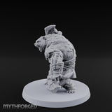 Axe Overhead Swinging Ursine Barbarian Miniature for Dungeons and Dragons, Pathfinder or other TTRPGs