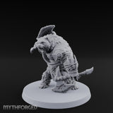 Axe Overhead Swinging Ursine Barbarian Miniature for Dungeons and Dragons, Pathfinder or other TTRPGs