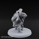 Axe Overhead Swinging Ursine Barbarian Miniature for Dungeons and Dragons, Pathfinder or other TTRPGs