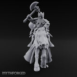 Axe Raised High Human King on Horseback Miniature for Dungeons and Dragons, Pathfinder or other TTRPGs