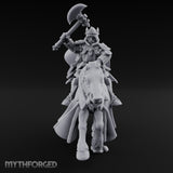 Axe Raised High Human King on Horseback Miniature for Dungeons and Dragons, Pathfinder or other TTRPGs